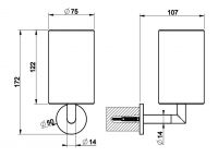 Черный стакан с подвесным монтажом Gessi Anello 63708 схема 2