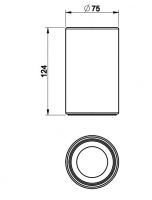 Настольный стакан черного цвета Gessi Anello 59532 схема 2