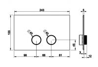 Кнопка смыва для инсталляции Gessi 54623 схема 2 Кнопка смыва для инсталляции Gessi 54623 схема 2