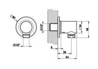 Вывод воды для душа Gessi Inciso 58169 схема 2 Вывод воды для душа Gessi Inciso 58169 схема 2