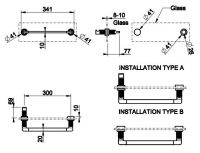 Полотенцедержатель Gessi Inciso 58613 с креплением на стекло 34,1х7,7 схема 2 Полотенцедержатель Gessi Inciso 58613 с креплением на стекло 34,1х7,7 схема 2