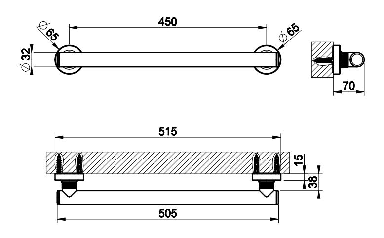 Опорная ручка Gessi Inciso 58423 для ванны и душа ФОТО