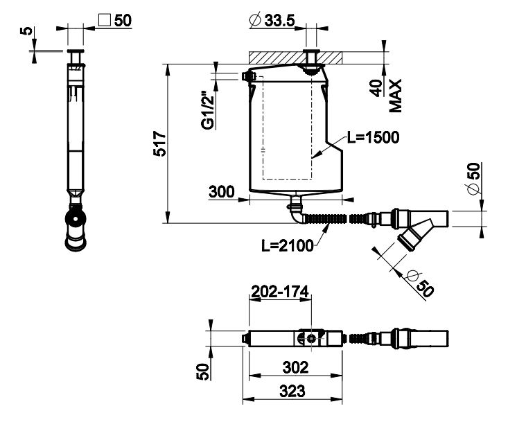Внутренняя система сбора воды Gessi Rettangolo 01767 ФОТО