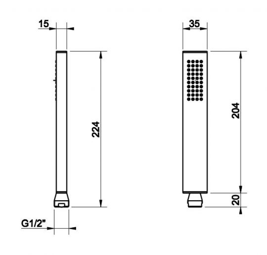 Душевая лейка Gessi Rettangolo 20154 схема 2