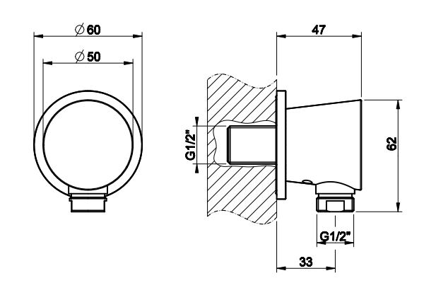 Подключение для воды Gessi Cono 45169 ФОТО