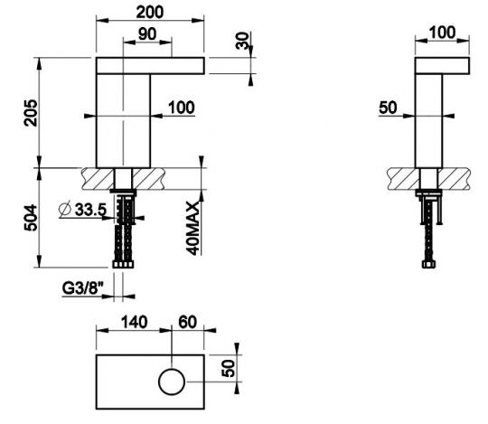 Полочка для смесителя Gessi Equilibrio 52015 схема 2 Полочка для смесителя Gessi Equilibrio 52015 схема 2