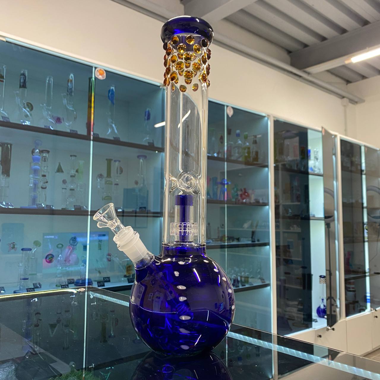 Стеклянный Бонг Blue Matrix Ball (дисконт)