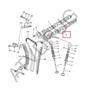 Exhaust Camshaft/Выпускной распределительный вал