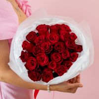 25 красных роз (40см)