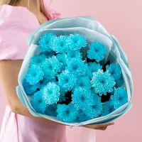 5 голубых хризантем