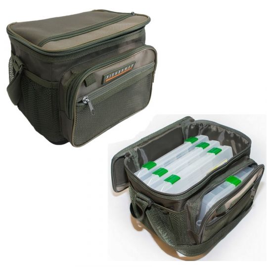 Сумка рыболовная с коробками Fisherman Ф43м-к (27*21*19см)
