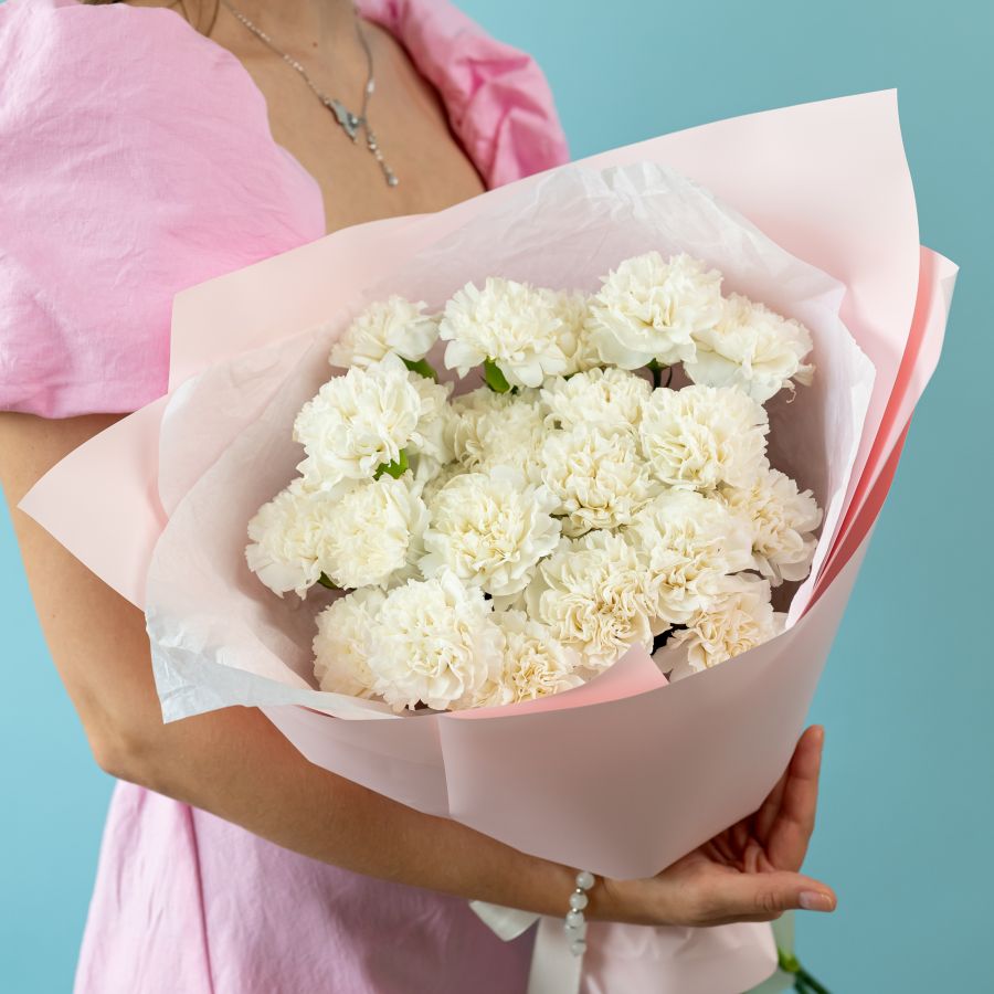 белые диантусы 25