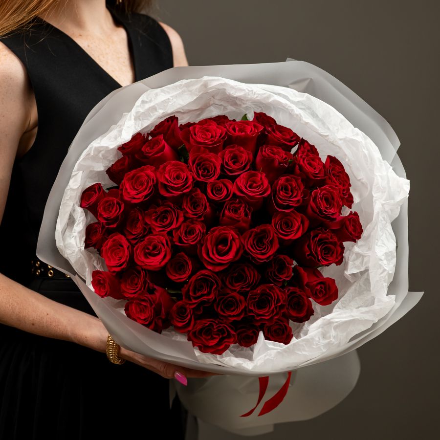 51 красная роза (кения 40см)