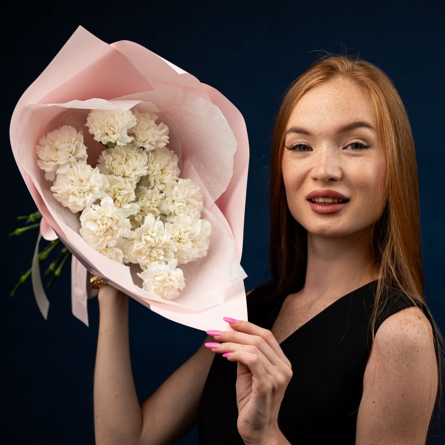 белые диантусы 15