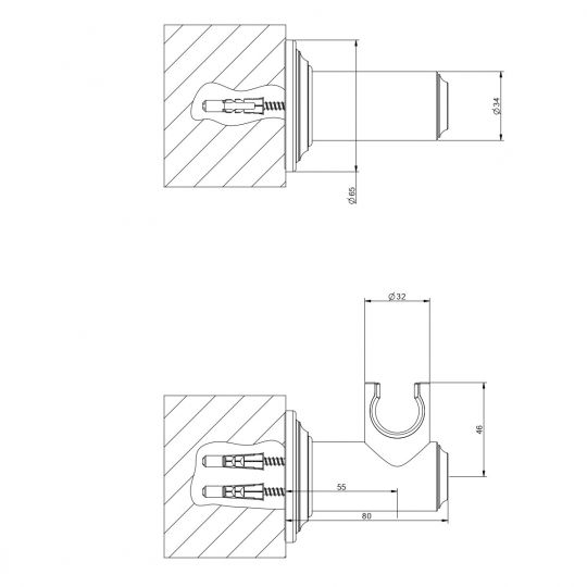 Поворотный держатель для душа Gessi Venti20 65160 схема 2 Поворотный держатель для душа Gessi Venti20 65160 схема 2
