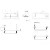 Полотенцедержатель с креплением на стекло 30 см Gessi Ingranaggio Accessories 63924 схема 2 Полотенцедержатель с креплением на стекло 30 см Gessi Ingranaggio Accessories 63924 схема 2