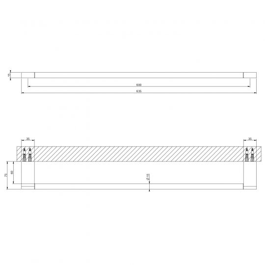 Держатель для полотенец 60 см Gessi Origini Accessories 66504 схема 2 Держатель для полотенец 60 см Gessi Origini Accessories 66504 схема 2