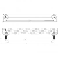 Настенный полотенцедержатель 45 см Gessi Venti20 Accessories 65500 схема 2