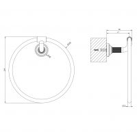Держатель для полотенец кольцевой Gessi Venti20 Accessories 65509 схема 2