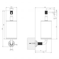 Дозатор для жидкого мыла настенный Gessi Venti20 Accessories 65414 схема 2 Дозатор для жидкого мыла настенный Gessi Venti20 Accessories 65414 схема 2