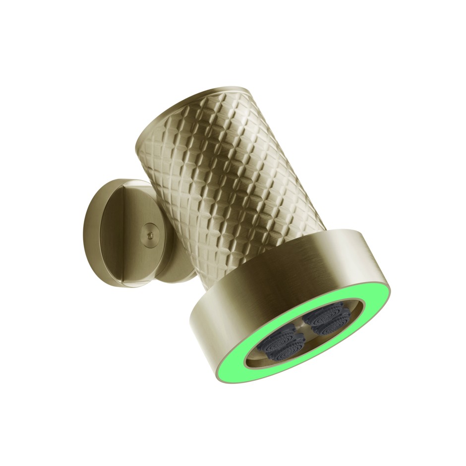 Наклонная душевая головка с хромотерапией Gessi Outdoor L INTRECCIO многоструйная 57711