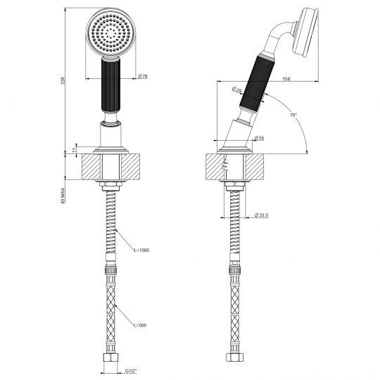 Набор на борт ванны Gessi Venti20 65127 схема 2 Набор на борт ванны Gessi Venti20 65127 схема 2