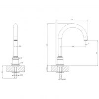 Излив отдельностоящий для раковины Gessi Venti20 65025 схема 2 Излив отдельностоящий для раковины Gessi Venti20 65025 схема 2