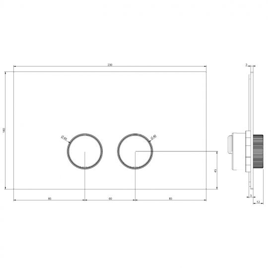 Кнопки смыва Gessi Ingranaggio Total Look 54645 схема 2 Кнопки смыва Gessi Ingranaggio Total Look 54645 схема 2