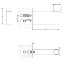 Крючок настенный Gessi Origini Accessories 66523 схема 2 Крючок настенный Gessi Origini Accessories 66523 схема 2