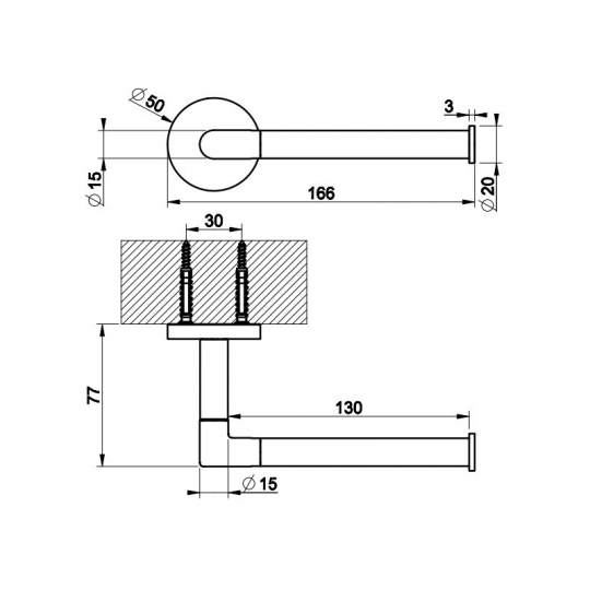 Gessi Ingranaggio держатель туалетной бумаги 63855 схема 2