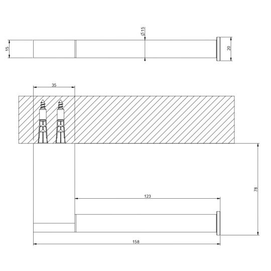 Настенный бумагодержатель Gessi Origini Accessories 66455 схема 2 Настенный бумагодержатель Gessi Origini Accessories 66455 схема 2
