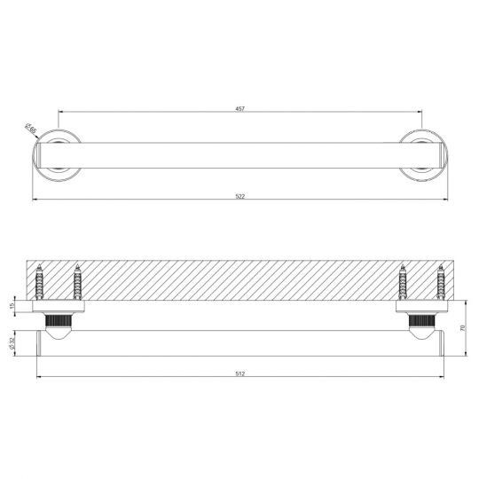 Ручка опорная для ванны/душа Gessi Venti20 Accessories 65517 схема 2