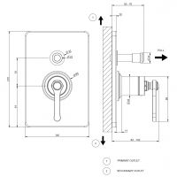 Смеситель для ванны/душа Gessi Venti20 65079 схема 2