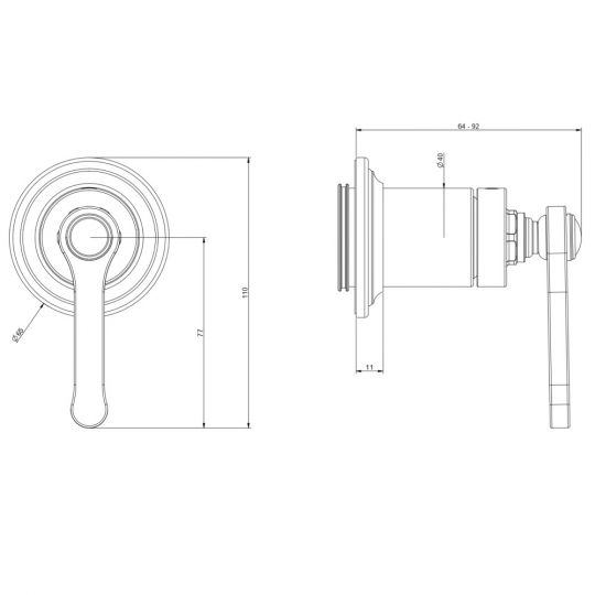 Смеситель для душа встраиваемый Gessi Venti20 65109 схема 2 Смеситель для душа встраиваемый Gessi Venti20 65109 схема 2