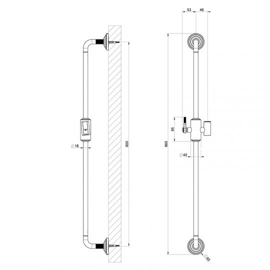 Штанга для душа Gessi Venti20 65145 схема 2