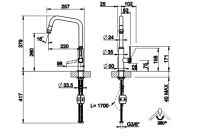 Смеситель Gessi Officine для кухни 60051/60053 схема 4