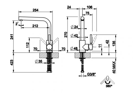 Кухонный смеситель Gessi Neutron 17155/17169 схема 2 Кухонный смеситель Gessi Neutron 17155/17169 схема 2