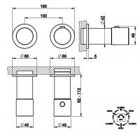 Встраиваемый термостат Gessi Habito RIGATO на 3 потребителя 70536 схема 3 Встраиваемый термостат Gessi Habito RIGATO на 3 потребителя 70536 схема 3