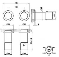 Внешняя часть смесителя Gessi Habito INTRECCIO встройка термостат 70136 схема 3 Внешняя часть смесителя Gessi Habito INTRECCIO встройка термостат 70136 схема 3