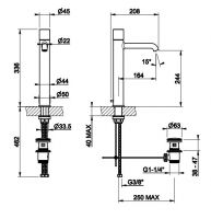 Смеситель для раковины Gessi Habito 70003 схема 2 Смеситель для раковины Gessi Habito 70003 схема 2