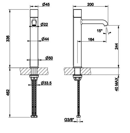 Смеситель для раковины Gessi Habito DIAMANTATO 70604 схема 2 Смеситель для раковины Gessi Habito DIAMANTATO 70604 схема 2