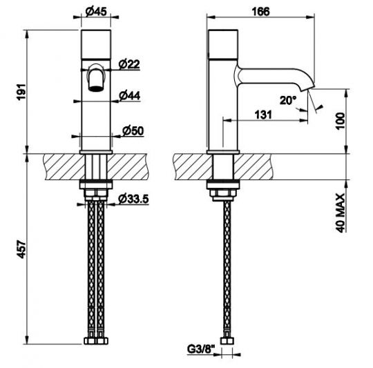 Смеситель для раковины Gessi Habito DIAMANTATO 70602 схема 2 Смеситель для раковины Gessi Habito DIAMANTATO 70602 схема 2