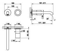 Смеситель для раковины Gessi Habito DIAMANTATO 70688 схема 2 Смеситель для раковины Gessi Habito DIAMANTATO 70688 схема 2