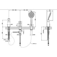 Смеситель для ванны Gessi Emporio Via tortona на 3 отверстия 18643 схема 2