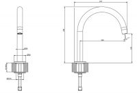 Излив для кухни Gessi Emporio Via tortona с 1 отверстием 18623 схема 2 Излив для кухни Gessi Emporio Via tortona с 1 отверстием 18623 схема 2