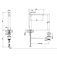Высокий смеситель для раковины Gessi Emporio Via manzoni 38603 схема 2