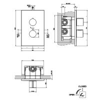 Смеситель для душа термостатический Gessi Emporio Via manzoni на 1 позицию 38792 скрытого монтажа схема 2 Смеситель для душа термостатический Gessi Emporio Via manzoni на 1 позицию 38792 скрытого монтажа схема 2