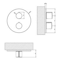 Встраиваемый смеситель для душа Gessi Emporio Via tortona на 3 позиции 38778 термостатический схема 2