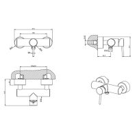 Душевой смеситель Gessi Emporio Via tortona 18631 наружного монтажа схема 2