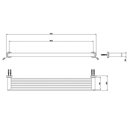 Полка Gessi Emporio accessories 60 см 38949 настенная схема 2